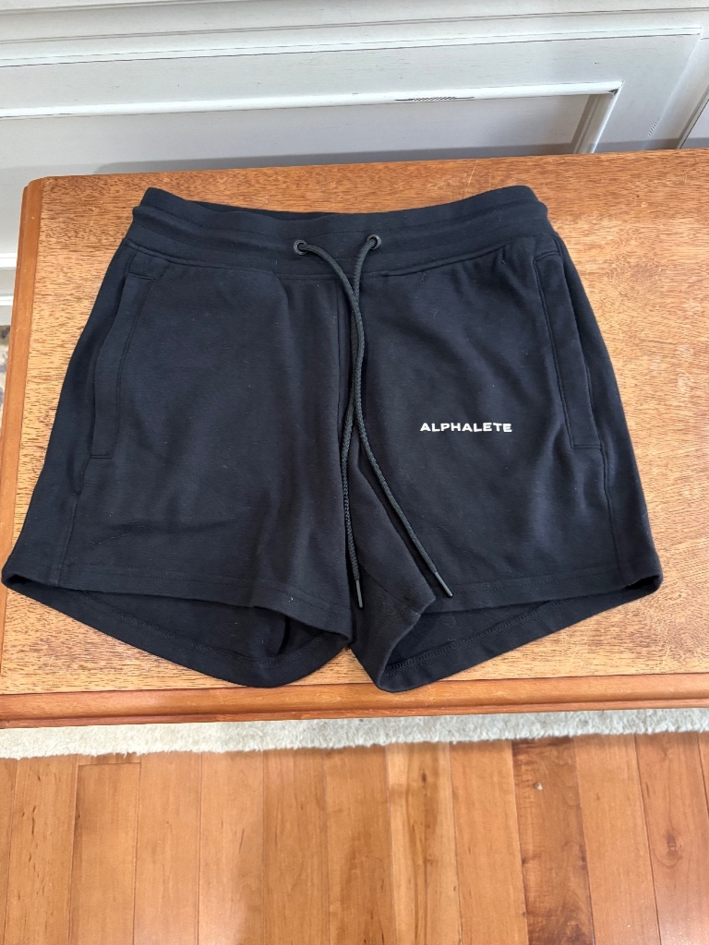 Alphabets black sweat shorts